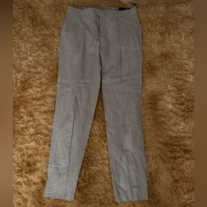 Bar III Men's Blue Slim-Fit Flat-Front Linen Suit Pants Size 33W 32L